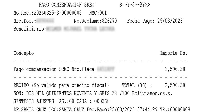 Banco Unión inicia el pago en ventanilla del seguro para vehículos afectados por la gasolina