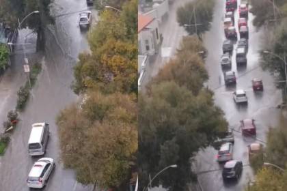 Intensa lluvia deja calles intransitables e inundaciones en la ciudad de La Paz